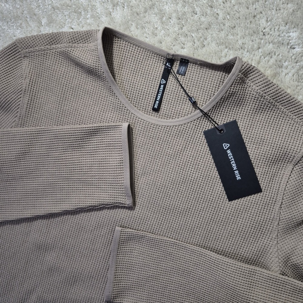 Western Rise Venture Shirt Brown Mens XL Waffle Knit Performance Outdoor New